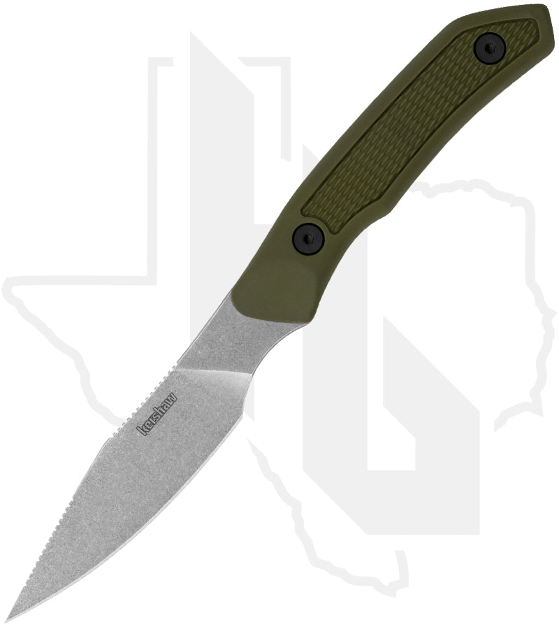 Kershaw Deschutes Caper 1882 - OD Green Polypropylene w/ Rubber Overlay, Stonewashed