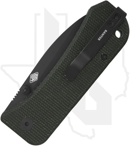WE Banter 2004J - Green Micarta, Black Stonewashed