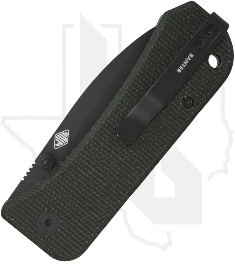WE Banter 2004J - Green Micarta, Black Stonewashed