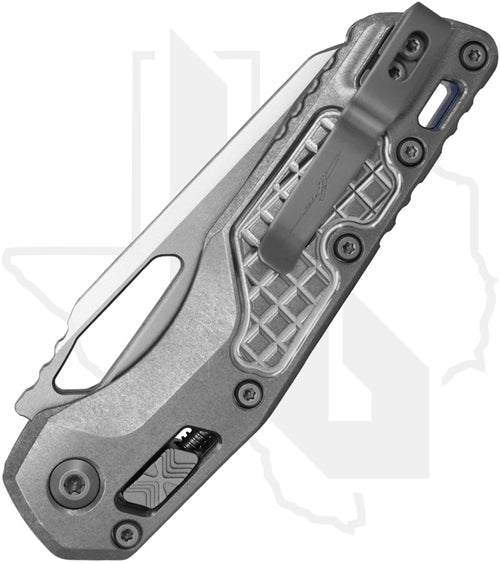 Microtech Marfione Select MSI 210-10FRMS2 - Single Edge, Stonewashed, Frag Pattern Stonewashed Titanium