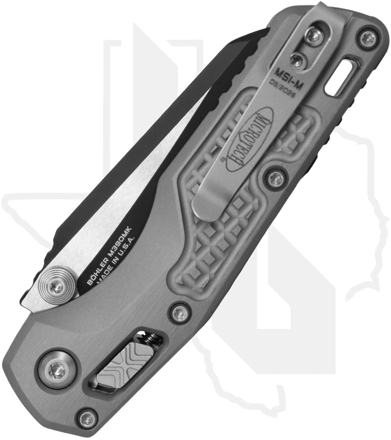 Microtech MSI Mini 210M-1FRNC - Single Edge, Black, Natural Clear Aluminum