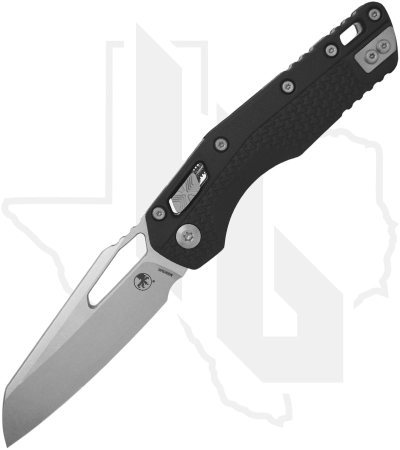Microtech MSI 210T-10PMBK - Single Edge, Stonewashed, Tri-Grip Black Polymer