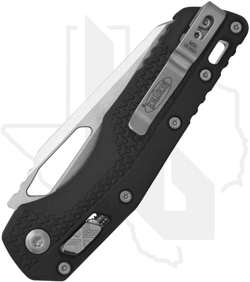 Microtech MSI 210T-10PMBK - Single Edge, Stonewashed, Tri-Grip Black Polymer