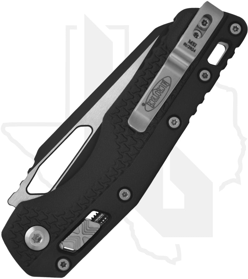 Microtech MSI 210T-1PMBK - Single Edge, Black, Tri-Grip Black Polymer