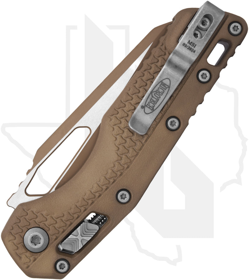 Microtech MSI 210T-1PMCDE - Single Edge, Dark Earth, Tri-Grip Dark Earth Polymer