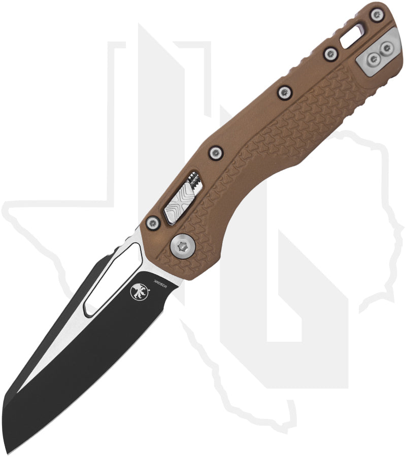 Microtech MSI 210T-1PMDE - Single Edge, Black, Tri-Grip Tan Polymer