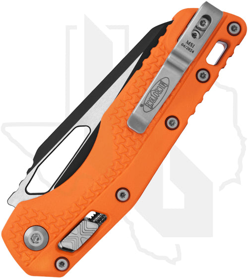 Microtech MSI 210T-1PMOR - Single Edge, Black, Tri-Grip Orange Polymer
