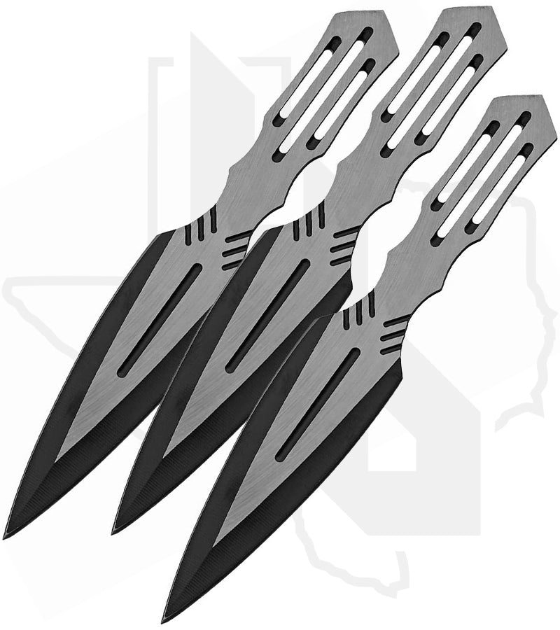 SZCO 3 Pc Throwing Knife Set 211535 - Stainless Steel, Black/Satin
