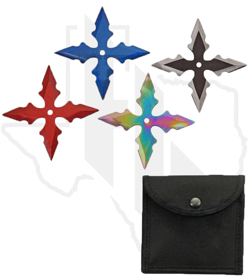 Rite Edge 4 Pc Throwing Star Set 211556 - Stainless Steel, Assorted Colors