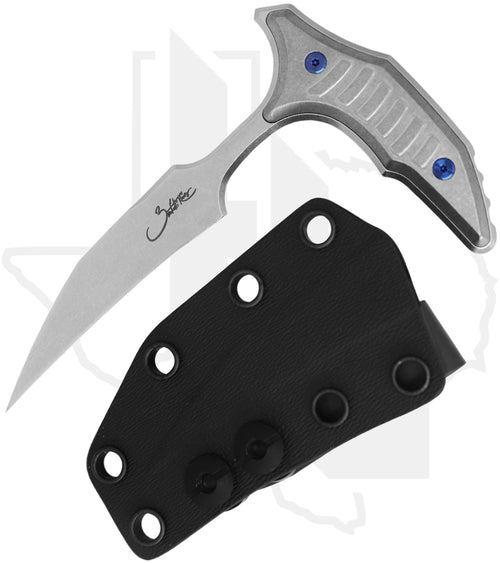 Microtech Marfione Select Bee 218-10MS3 - Single Edge, Stonewashed, Stonewashed Titanium