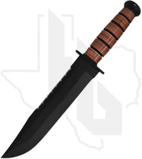 KA-BAR Big Brother 2217 - Brown Leather, Straight Edge, Serrated Spine
