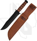 KA-BAR Big Brother 2217 - Brown Leather, Straight Edge, Serrated Spine