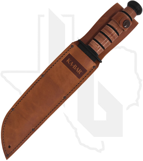 KA-BAR Big Brother 2217 - Brown Leather, Straight Edge, Serrated Spine