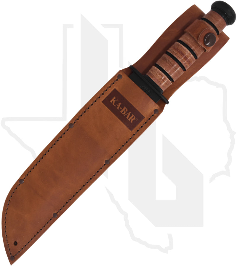 KA-BAR Big Brother 2217 - Brown Leather, Straight Edge, Serrated Spine