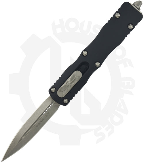 Microtech Dirac 225-10 - Double Edge, Stonewash, Black