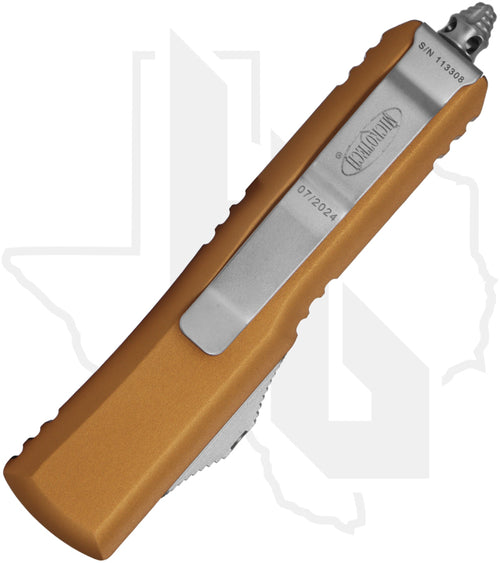 Microtech UTX-85 231-10TA - Single Edge, Stonewashed, Tan Aluminum