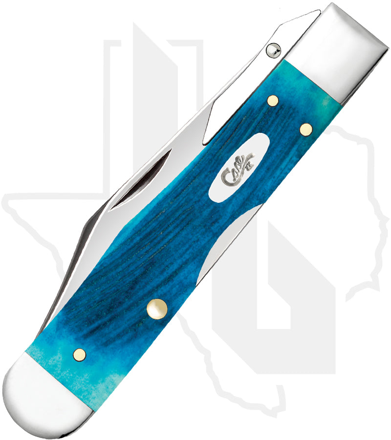 W.R. Case Cheetah Cub 25578 - Caribbean Blue Bone, Sawcut Jig (611 1/2L SS)