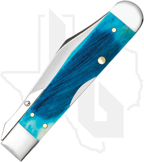 W.R. Case Cheetah Cub 25578 - Caribbean Blue Bone, Sawcut Jig (611 1/2L SS)