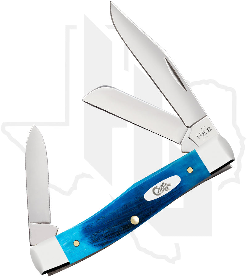W.R. Case Medium Stockman 25579 - Caribbean Blue Bone, Sawcut Jig (63032 SS)