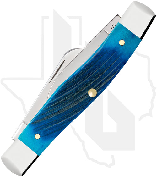W.R. Case Medium Stockman 25579 - Caribbean Blue Bone, Sawcut Jig (63032 SS)