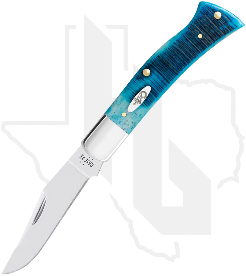 W.R. Case Axe Handle 25580 - Caribbean Blue Bone, Sawcut Jig (BR61135 SS)
