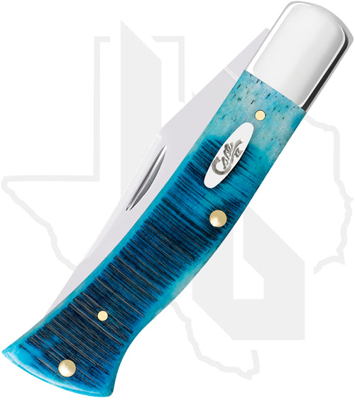 W.R. Case Axe Handle 25580 - Caribbean Blue Bone, Sawcut Jig (BR61135 SS)