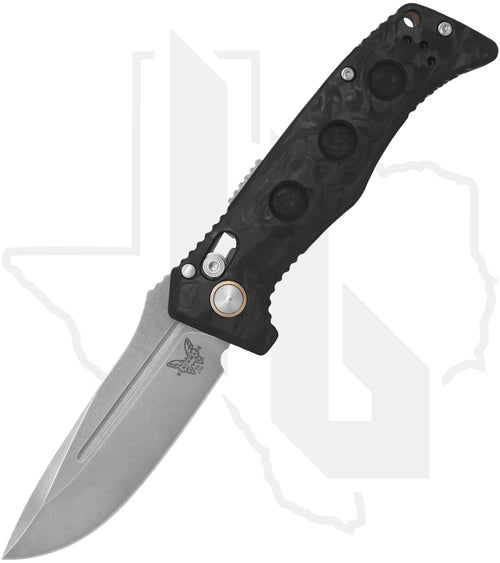 Benchmade Black Class Mini Auto Adamas 2730-03 - Marbled Carbon Fiber, Stonewashed