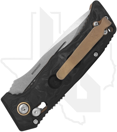 Benchmade Black Class Mini Auto Adamas 2730-03 - Marbled Carbon Fiber, Stonewashed