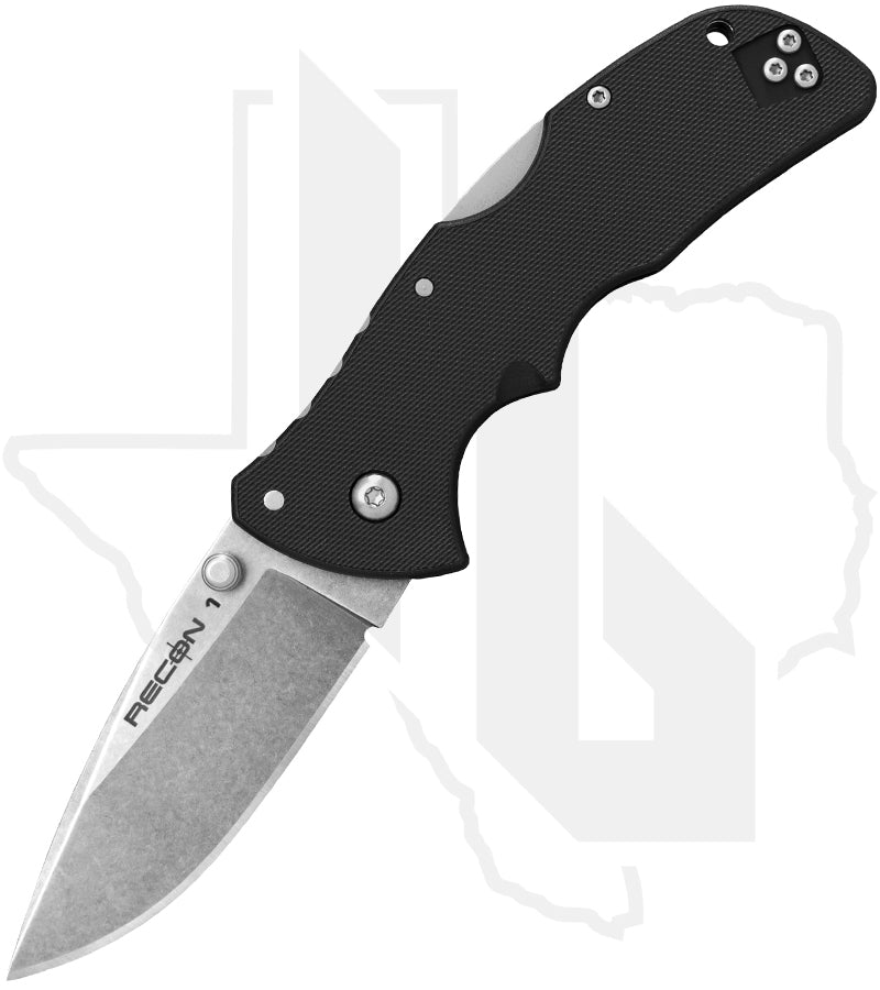 Cold Steel Mini Recon 1 27BAS - Black GRN, Stonewashed, Spear Point