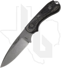Bradford Knives Guardian 3.2 3.2FE-136-M390 - Black Charcoal Liberty Wood, Stonewashed, False Edge Grind