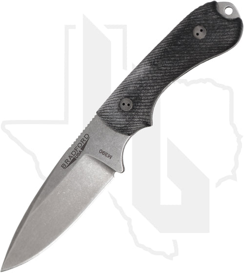 Bradford Knives Guardian 3.2 3.2FE-201-M390 - Black G-10, Stonewashed, False Edge Grind
