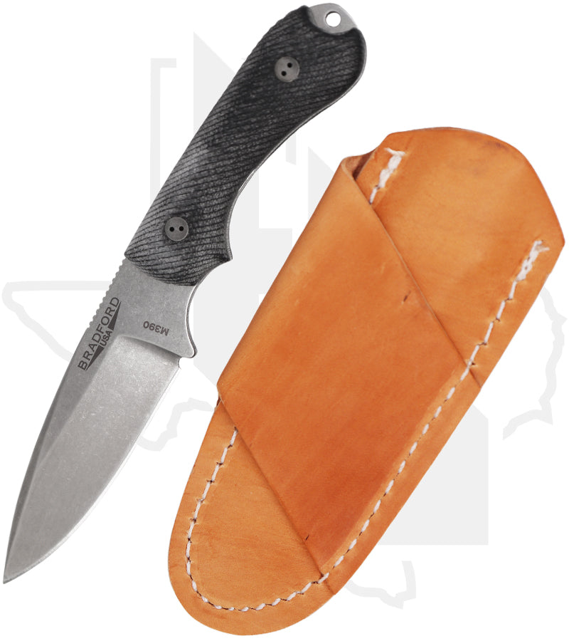 Bradford Knives Guardian 3.2 3.2FE-201-M390 - Black G-10, Stonewashed, False Edge Grind
