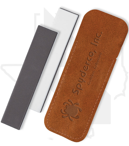 Spyderco Pocket Double Stuff Medium, Fine 303MF - Leather Pouch