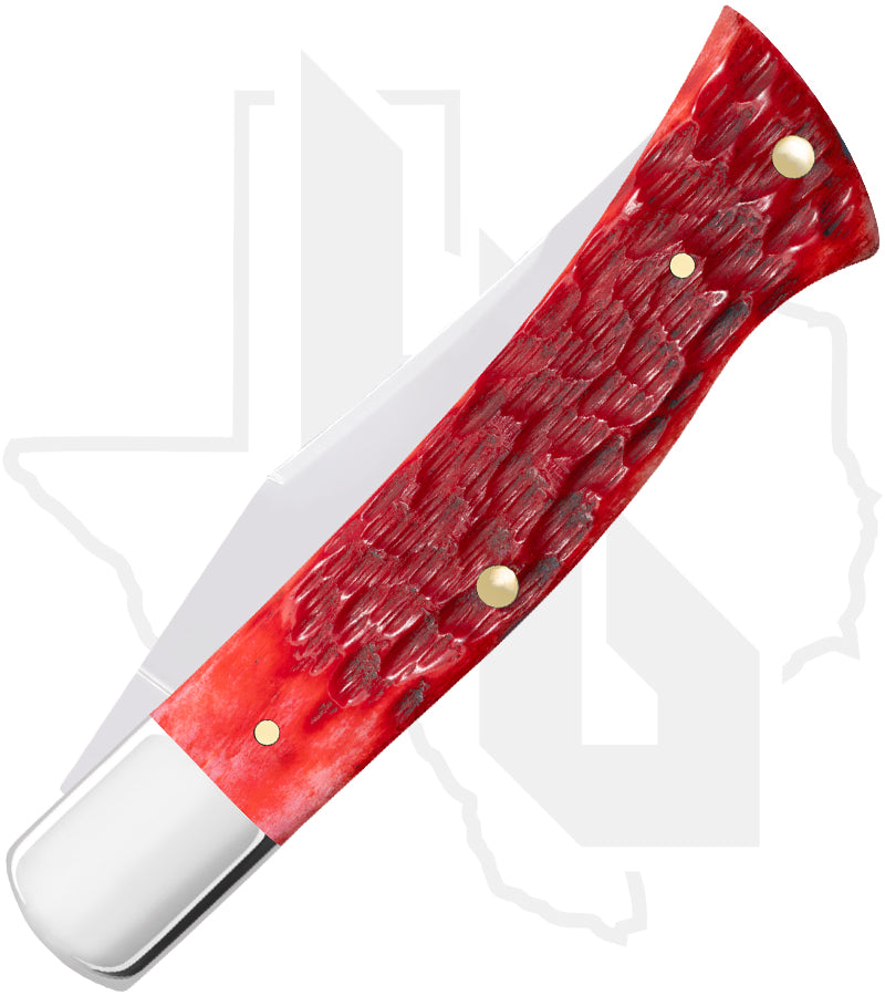 W.R. Case Axe Handle 31942 - Dark Red Bone, Peach Seed Jig (BR61135 CS)