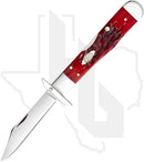 W.R. Case Cheetah Cub 31943 - Dark Red Bone, Peach Seed Jig (611 1/2L CS)