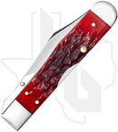 W.R. Case Cheetah Cub 31943 - Dark Red Bone, Peach Seed Jig (611 1/2L CS)