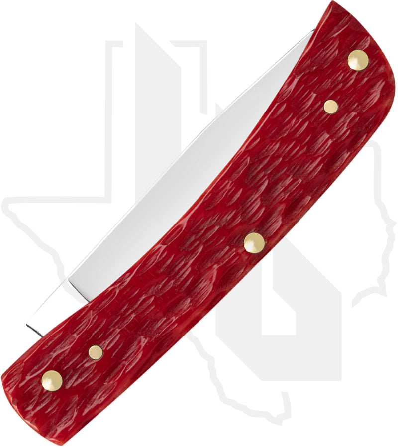 W.R. Case Sod Buster Jr 31945 - Dark Red Bone, Peach Seed Jig (6137 CS)