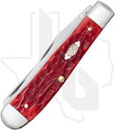 W.R. Case Trapper w/ Clip 31957 - Dark Red Bone, Peach Seed Jig (6254C CS)