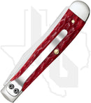 W.R. Case Trapper w/ Clip 31957 - Dark Red Bone, Peach Seed Jig (6254C CS)
