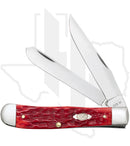 W.R. Case Trapper w/ Clip 31957 - Dark Red Bone, Peach Seed Jig (6254C CS)