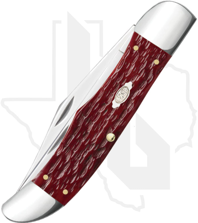 W.R. Case Folding Hunter 31960 - Dark Red Bone, Peach Seed Jig (6265 CS)