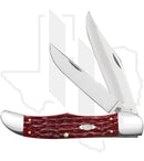 W.R. Case Folding Hunter 31960 - Dark Red Bone, Peach Seed Jig (6265 CS)