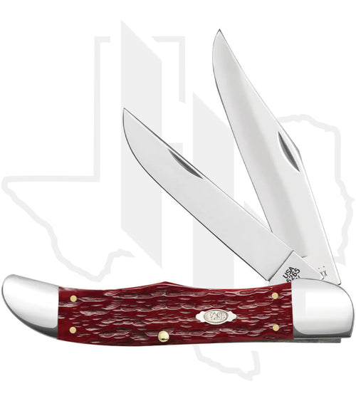 W.R. Case Folding Hunter 31960 - Dark Red Bone, Peach Seed Jig (6265 CS)