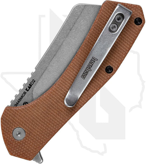 Kershaw Static 3445MCB - Brown Micarta, Stonewash