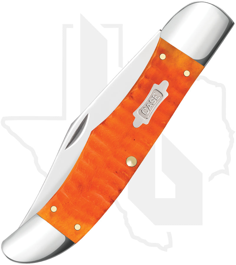 W.R. Case Folding Hunter 38073 - Persimmon Orange Bone, Gator Jig (6165 CS)
