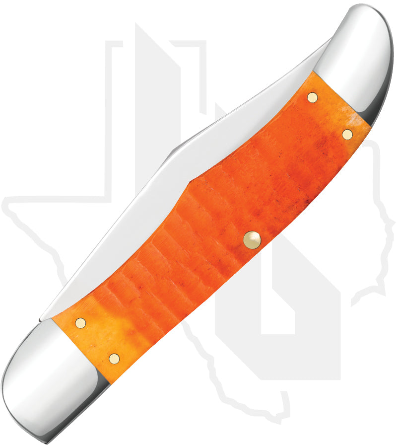 W.R. Case Folding Hunter 38073 - Persimmon Orange Bone, Gator Jig (6165 CS)