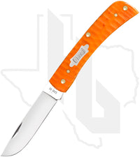 W.R. Case Sod Buster Jr 38074 - Persimmon Orange Bone, Gator Jig (6137 CS)