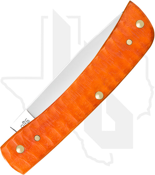 W.R. Case Sod Buster Jr 38074 - Persimmon Orange Bone, Gator Jig (6137 CS)