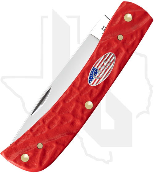 W.R. Case Sod Buster Jr 39968 - Red Synthetic, Rough Jig (6137 SS)