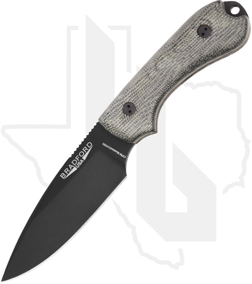 Bradford Knives 3D Guardian 3 3FE-101B-MCHH - Black Micarta, DLC, False Edge Grind